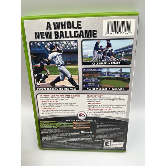MVP 06 NCAA Baseball (Microsoft Xbox, 2006) CIB Complete Tested - Picture 10 of 15